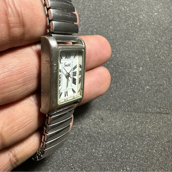 Speidel Express Ladies Quartz Tank Watch Silver Tone Roman Numeral Dial Working - Picture 5 of 9
